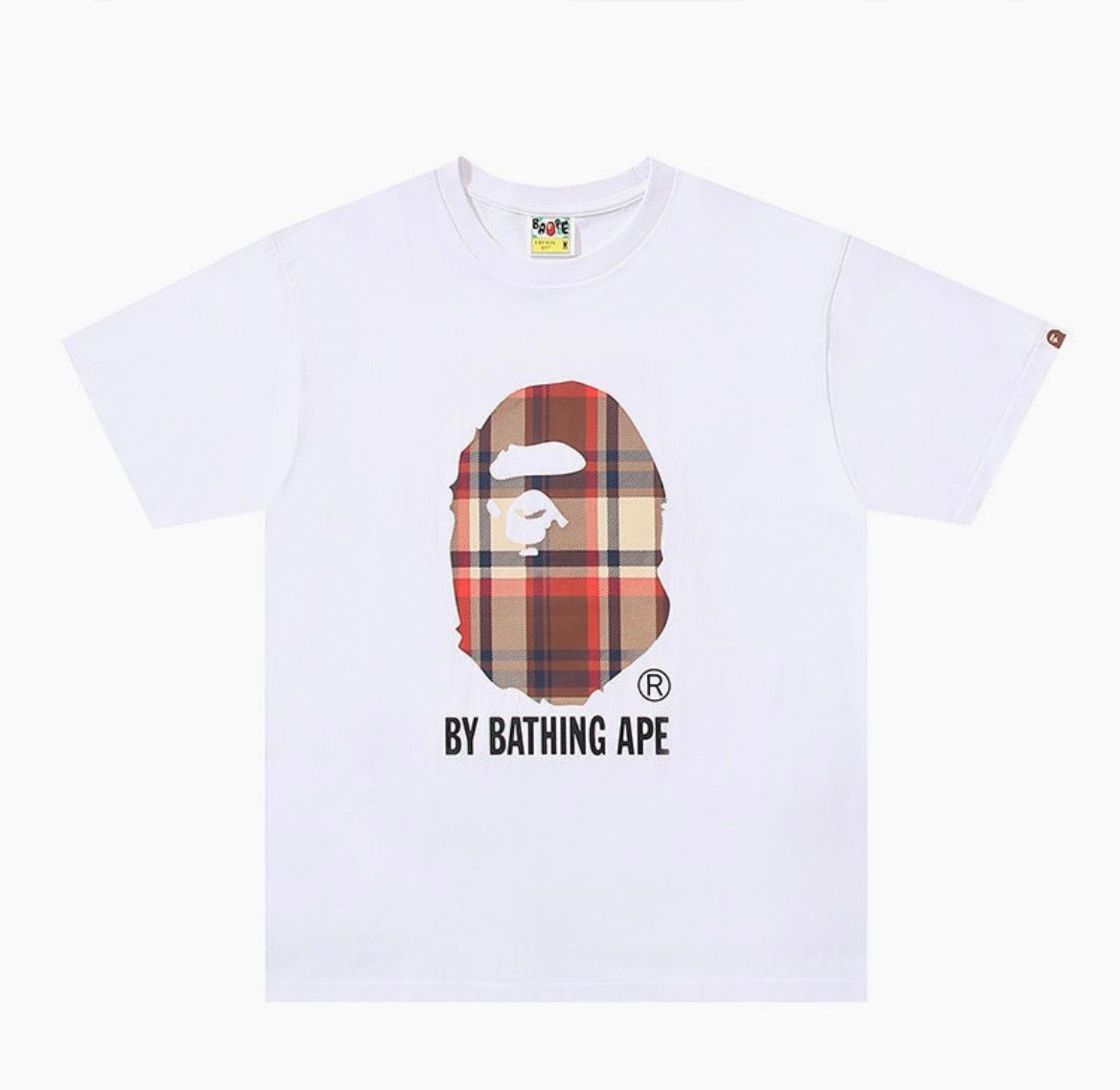 Bape Shirt Khakhi Ape Head White Tee
