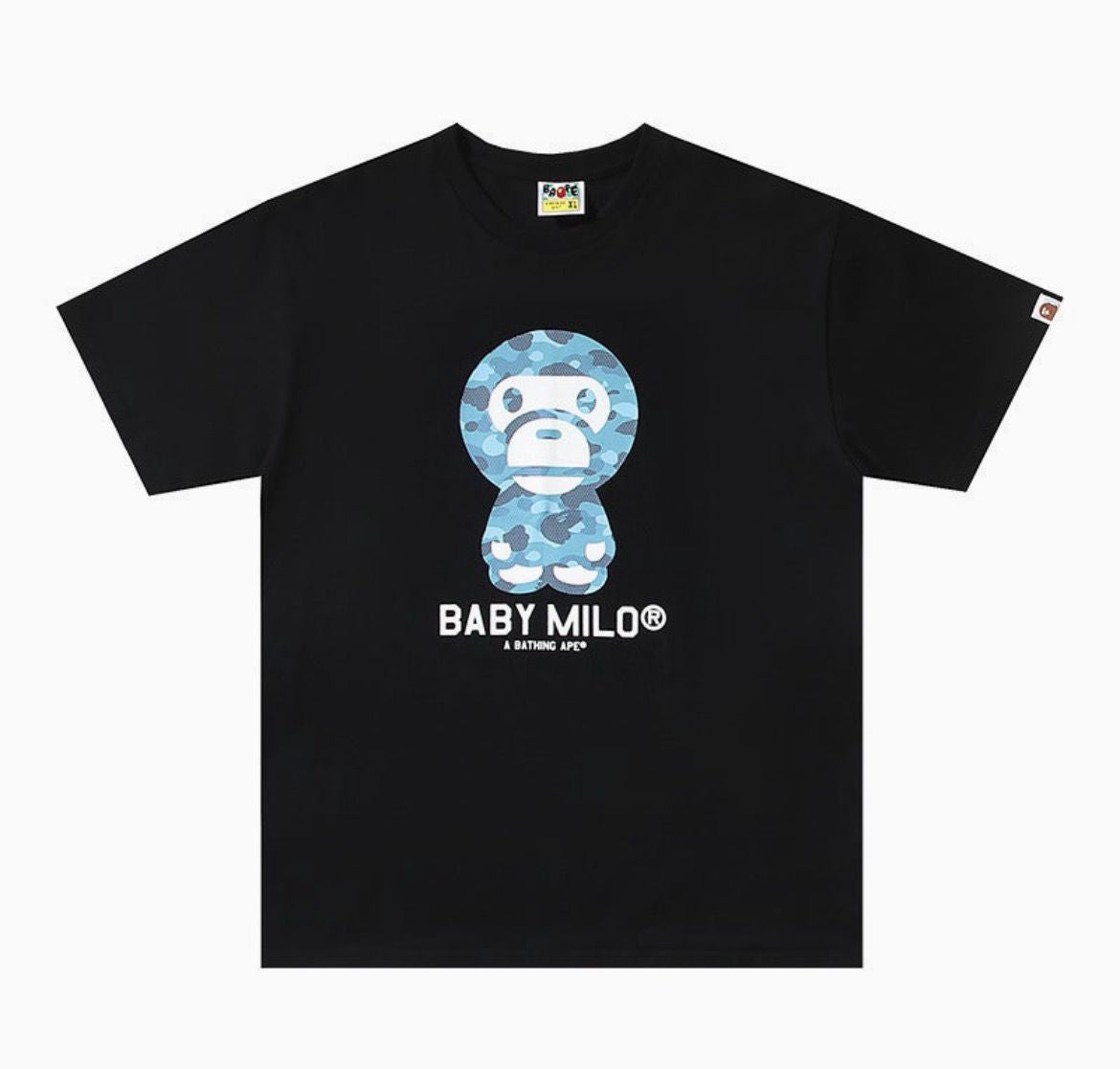 Bape Shirt Blue Baby Milo Black Tee
