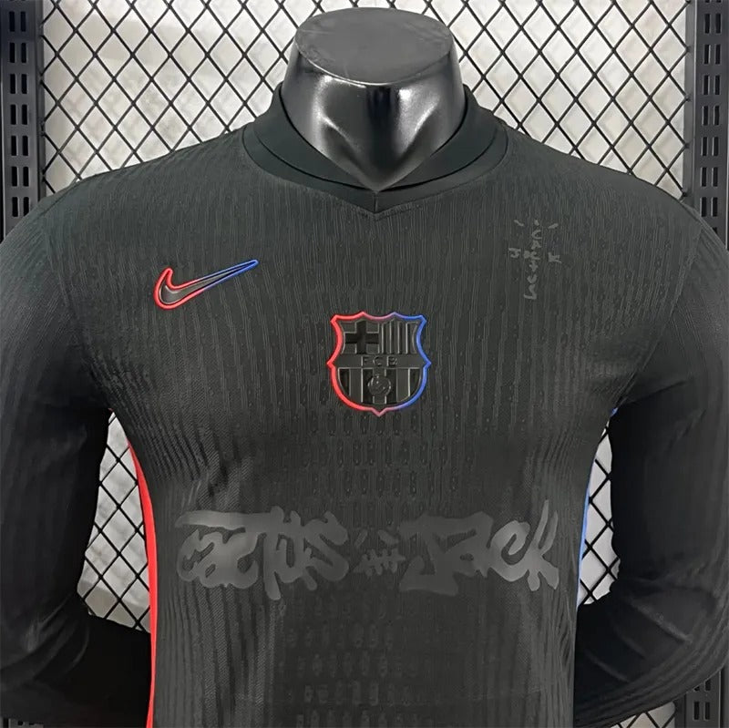 25/26 Barcelona Away Player Version Long Sleeve Soccer Jersey
