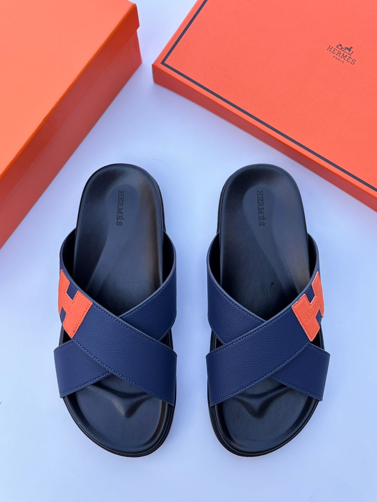 Hermes Slipper Black/Blue