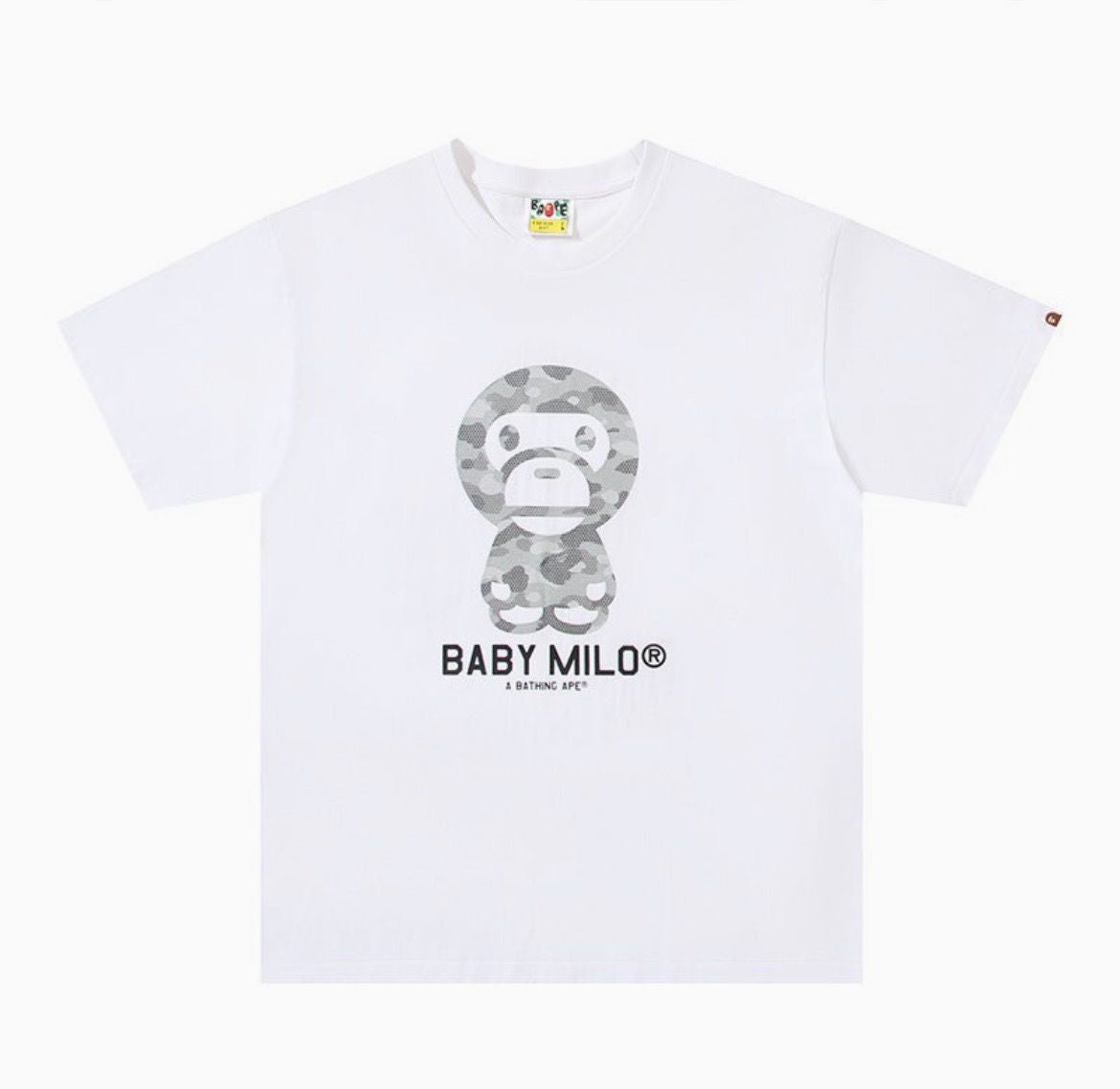 Bape Shirt Grey Baby Milo White Tee