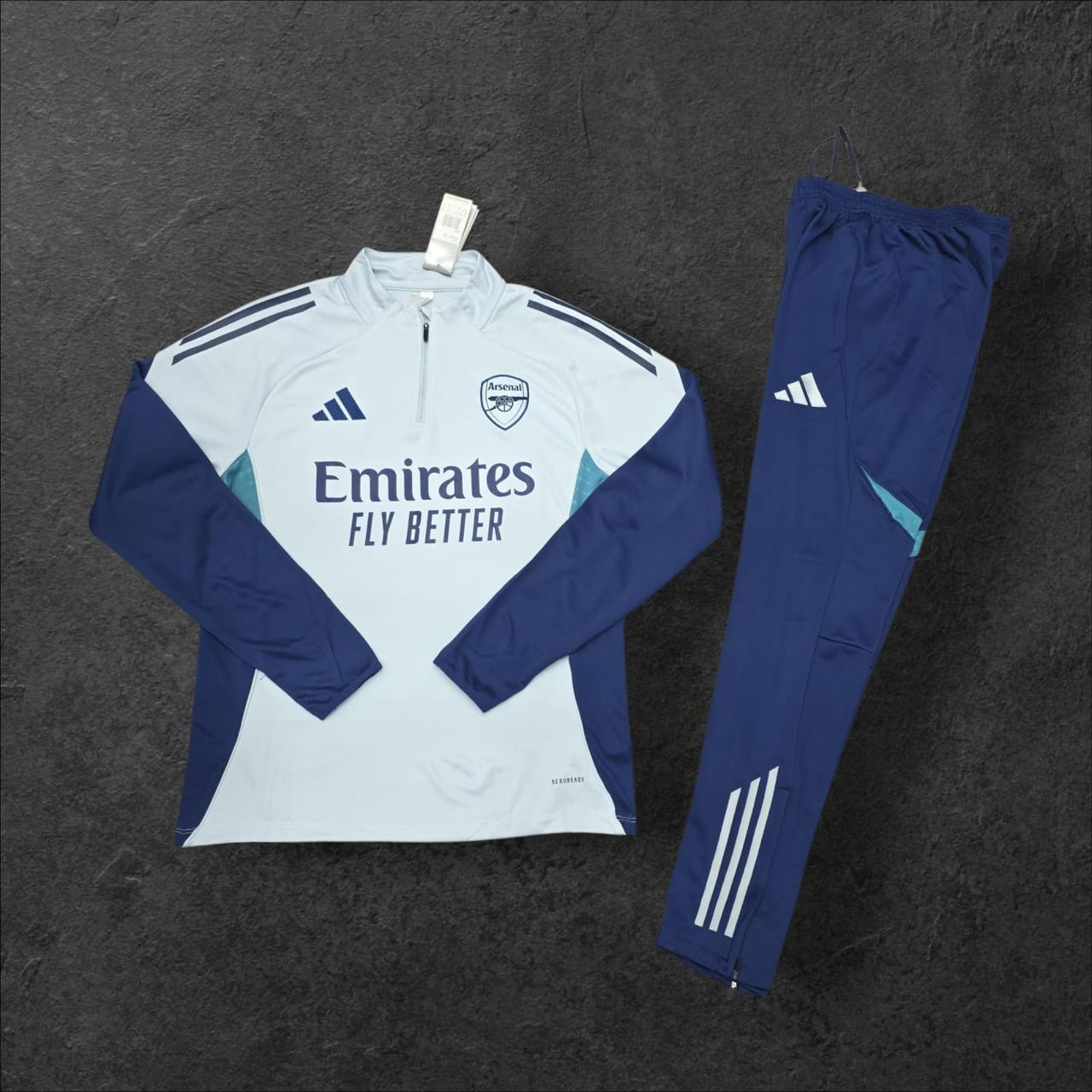 2023/2024 Arsenal Light Blue-Navy Half-Pull Tracksuit