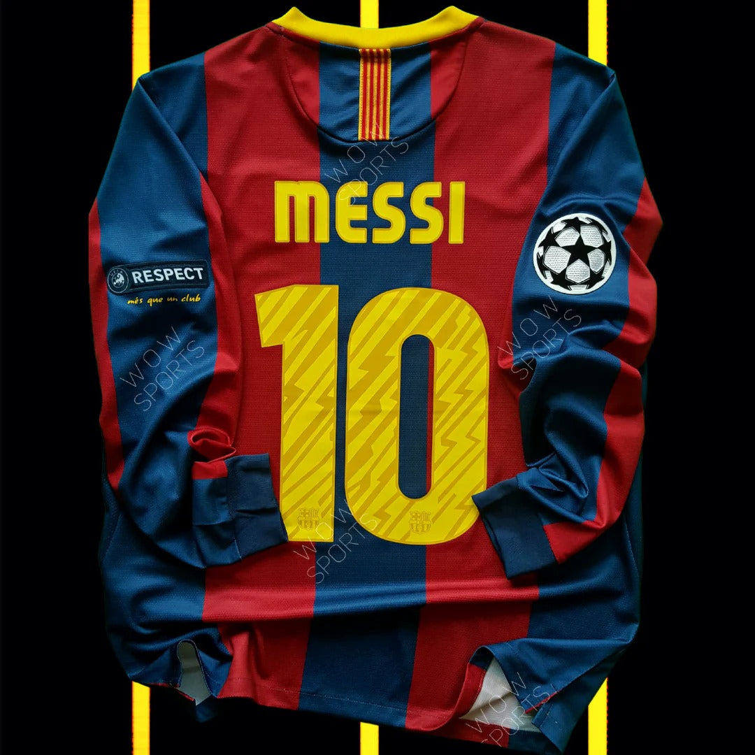 2010/2011 Retro Long Sleeve Barcelona Home Football Shirt 1:1 Thai Quality