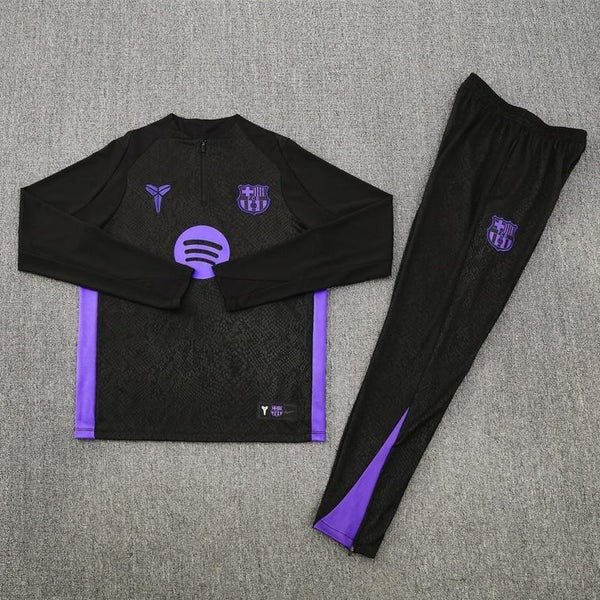 2025/2026 Barcelona Black Purple Half-Pull Tracksuit