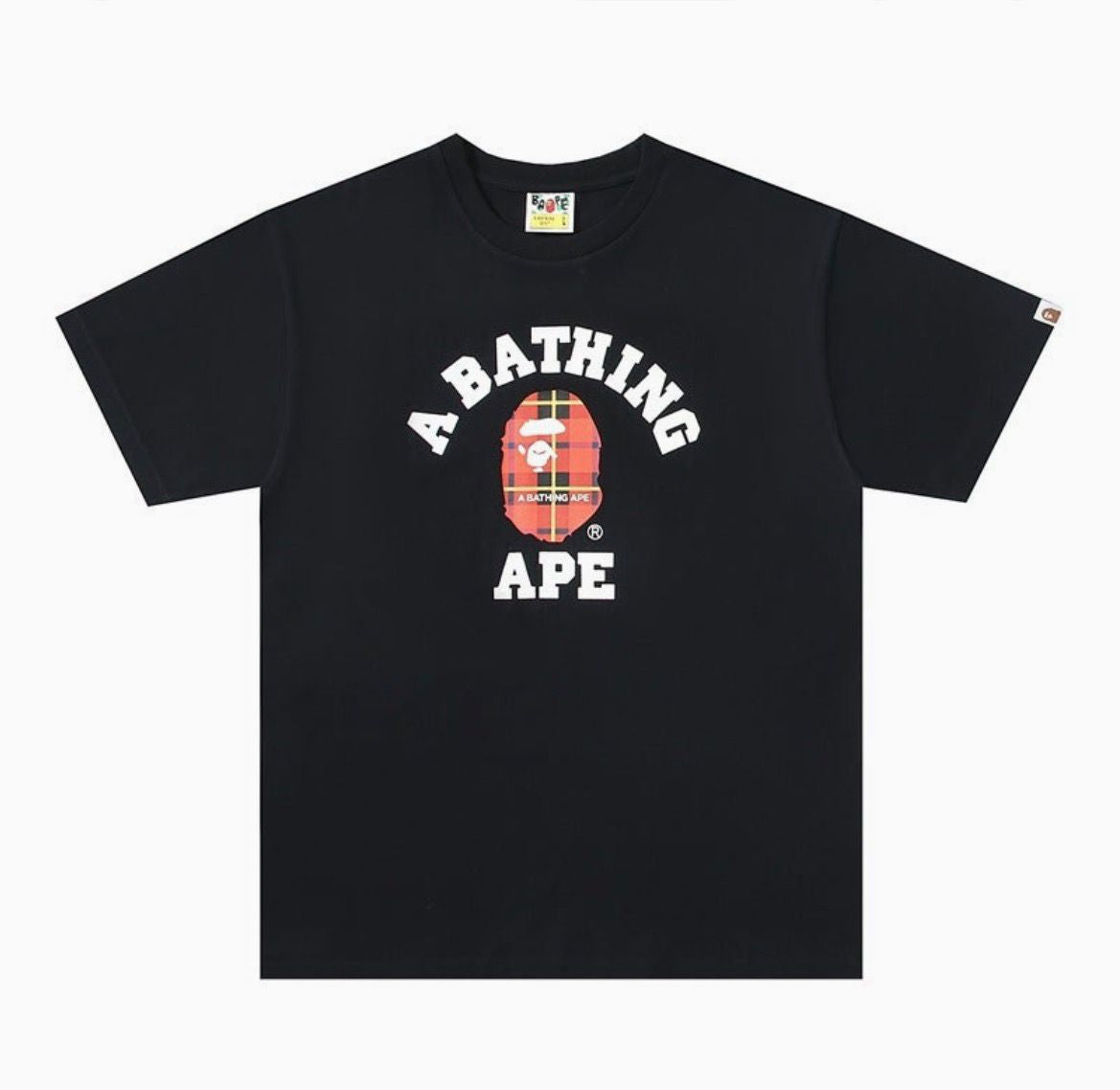 Bape Shirt Red Camo Ape Head Black Tee