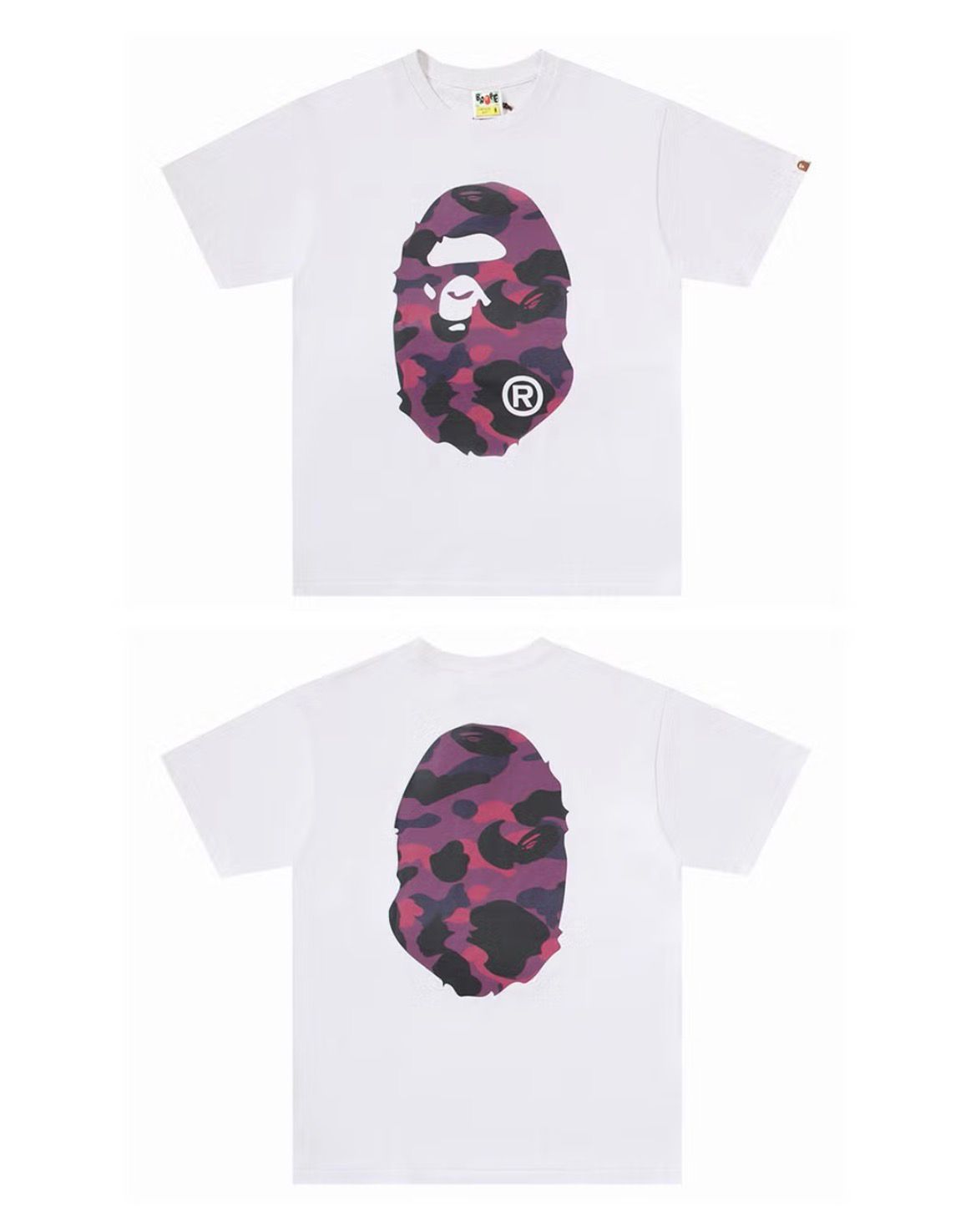 Bape Shirt Big Bape Logo Purple White Tee