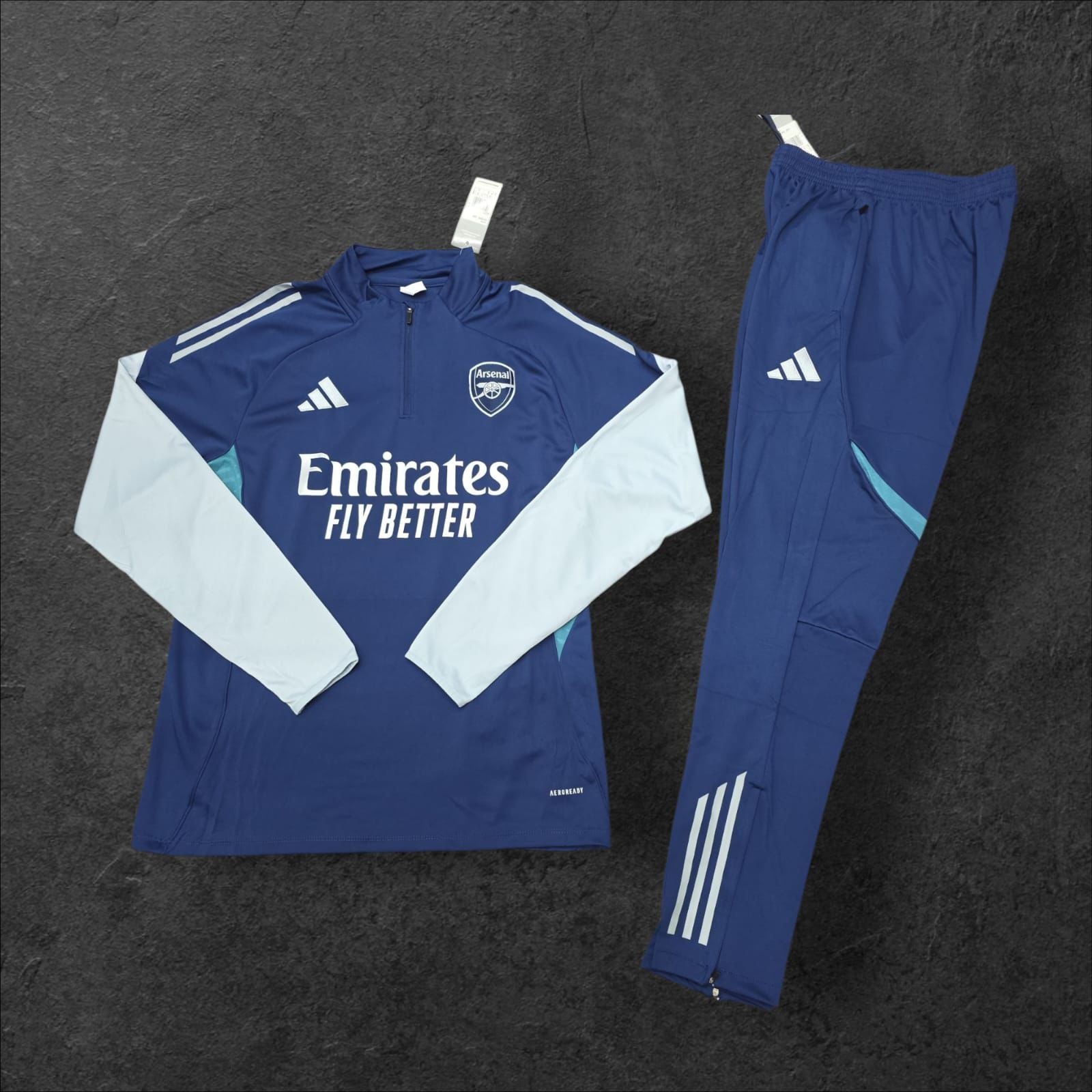 2023/2024 Arsenal Navy-Sky Blue Half-Pull Tracksuit