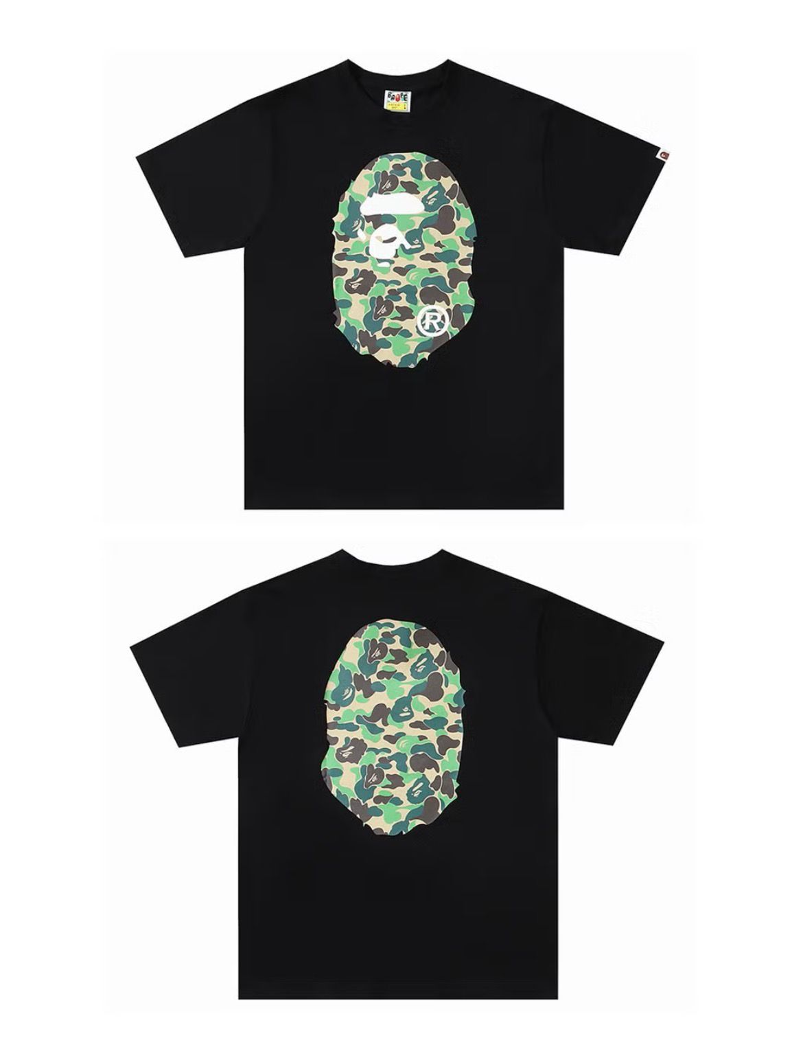 Bape Shirt Big Bape Logo Camo Black Tee