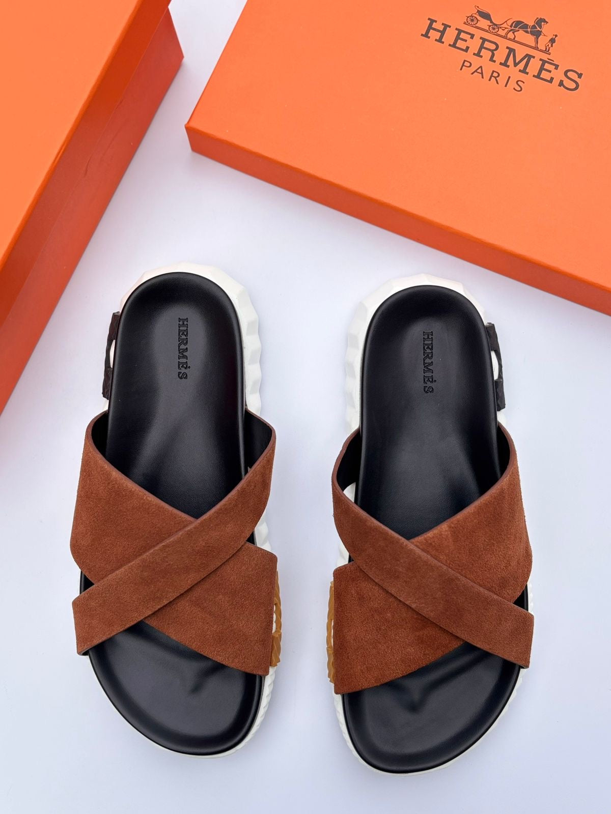 Hermes Slipper Black/Orange