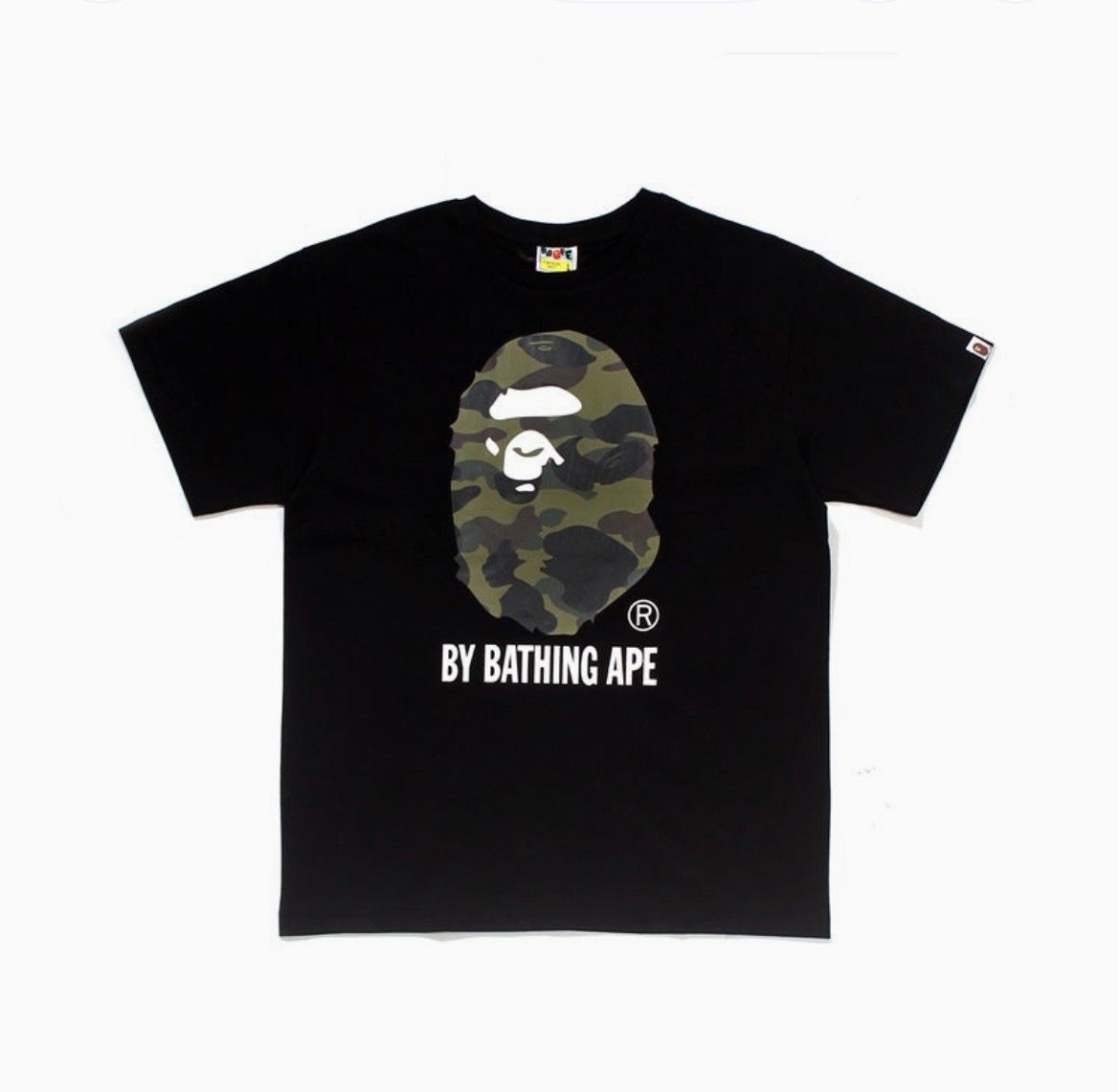 Bape Shirt Camo Ape Head Black Tee