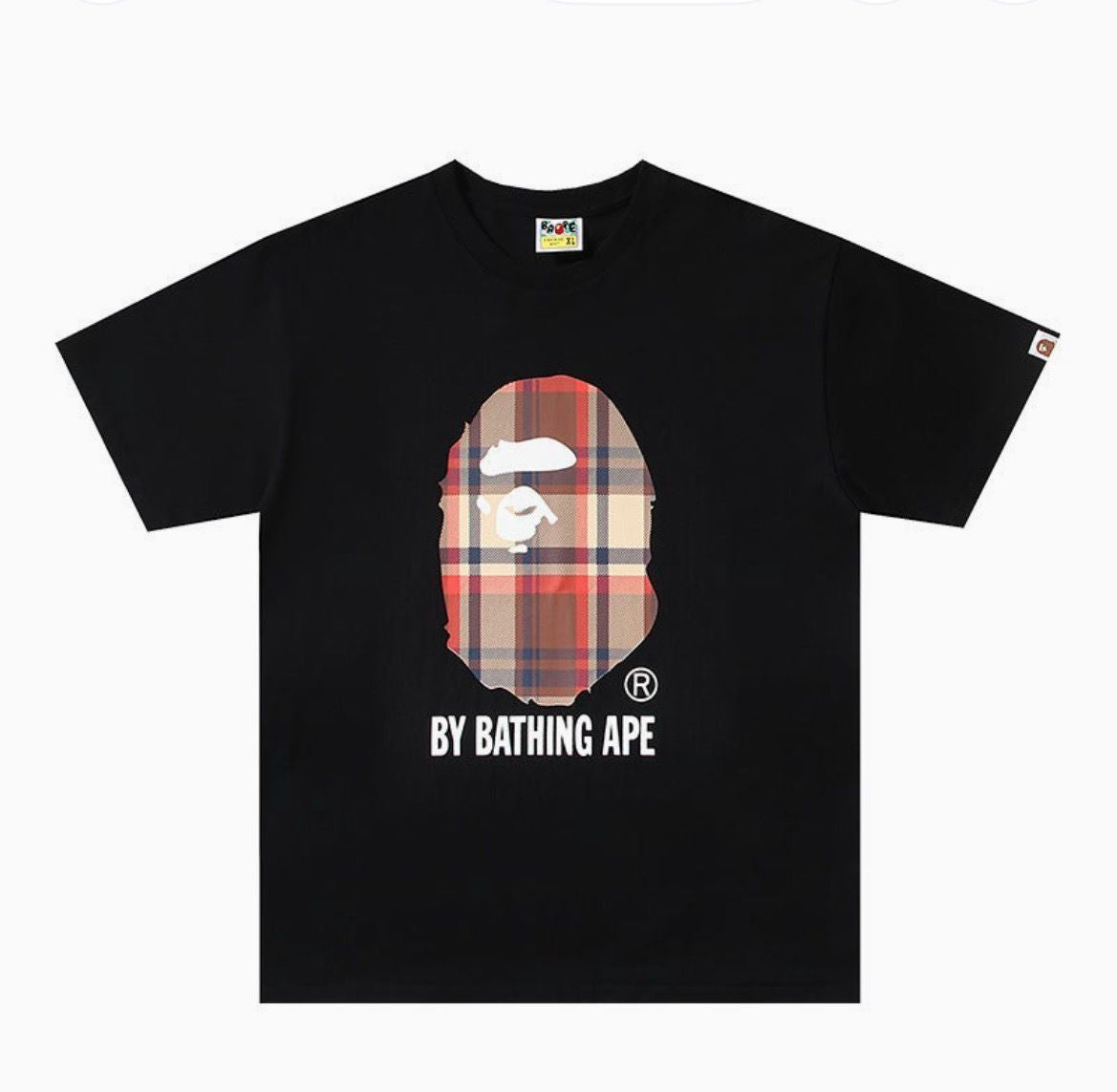 Bape Shirt Khakhi Ape Head Black Tee