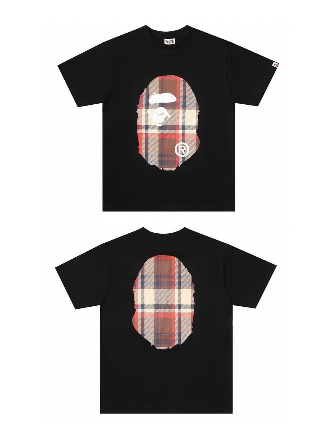 Bape Shirt Big Bape Logo Khakhi Black Tee