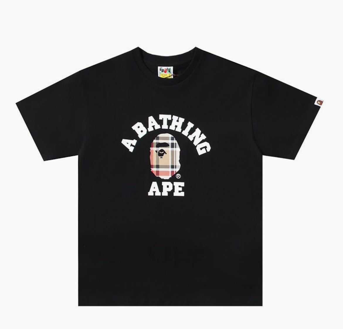 Bape Shirt Khakhi Camo Ape Head Black Tee