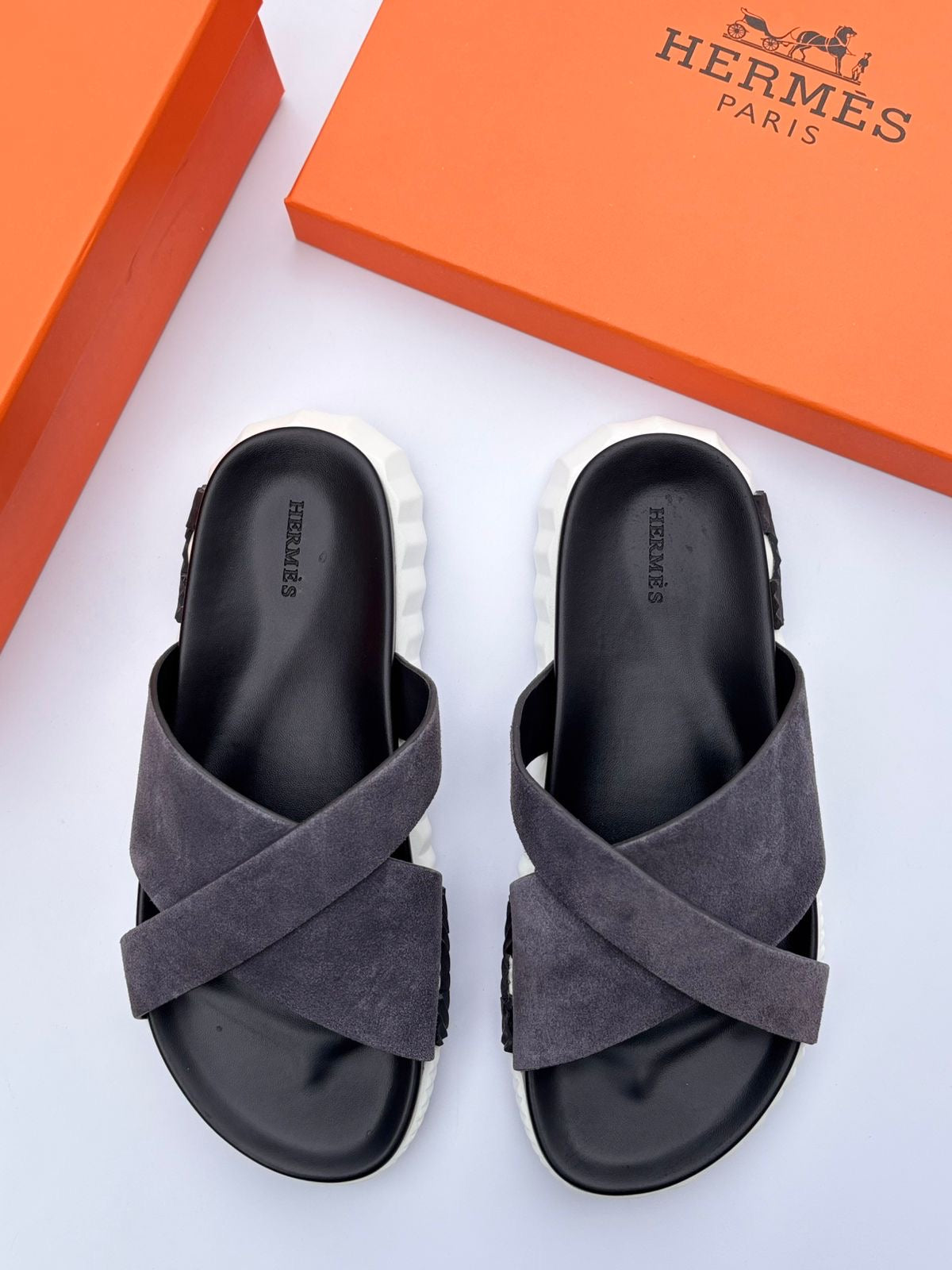 Hermes Slipper Black/Navy