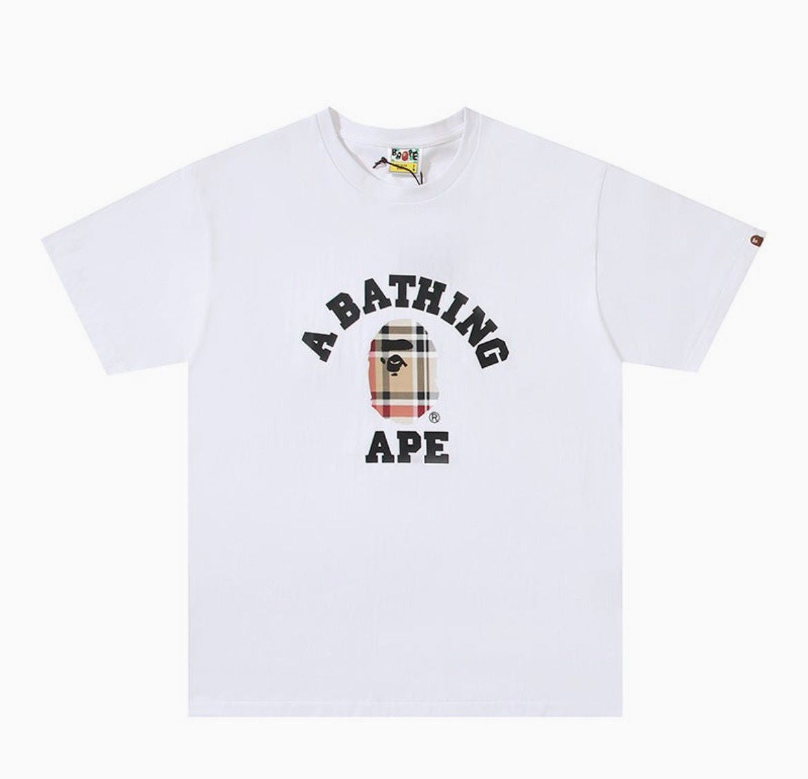 Bape Shirt Khakhi Camo Ape Head White Tee