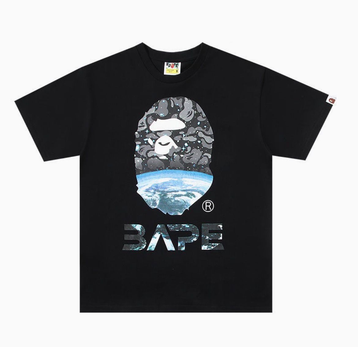 Bape Shirt Earth Ape Head Black Tee