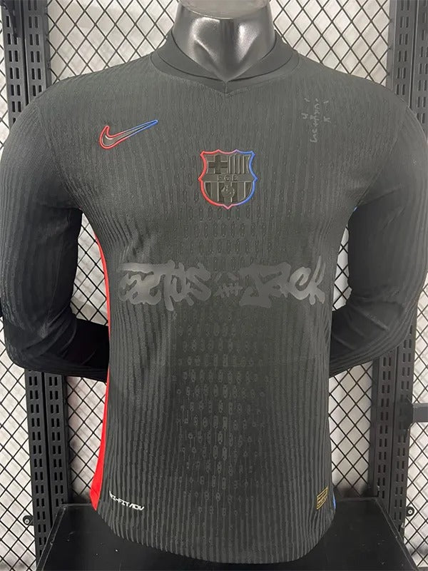 25/26 Barcelona Away Player Version Long Sleeve Soccer Jersey