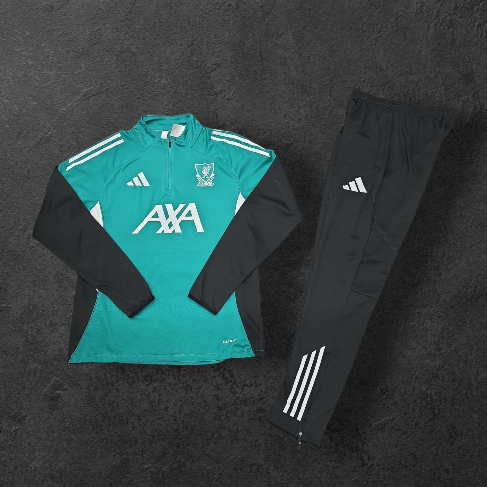 2023/2024 Liverpool Green-Black AXA Half-Pull Tracksuit
