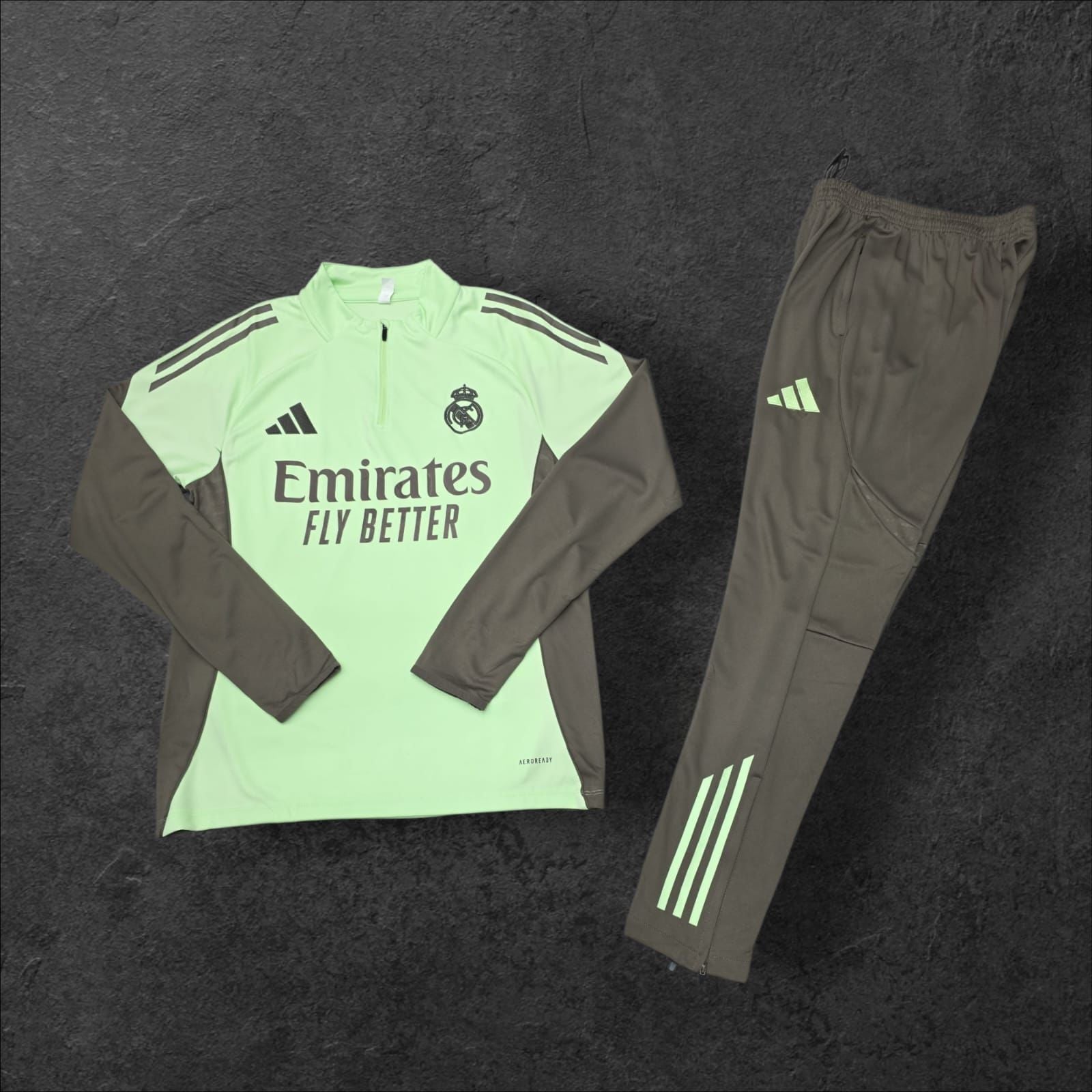 2024/2025 Real Madrid Mint Green Half-Zip Training Tracksuit