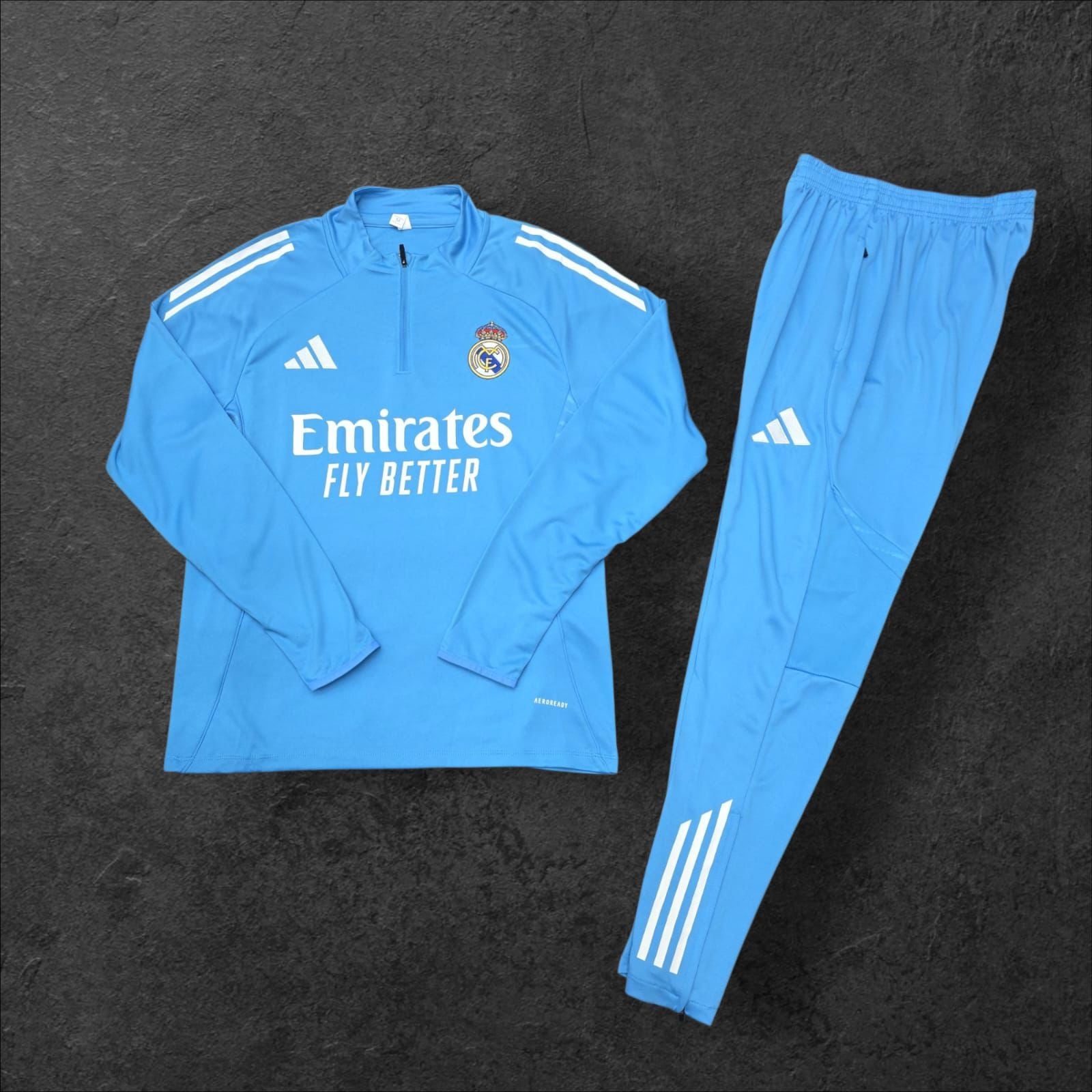 2024/2025 Real Madrid Blue Half-Zip Training Tracksuit