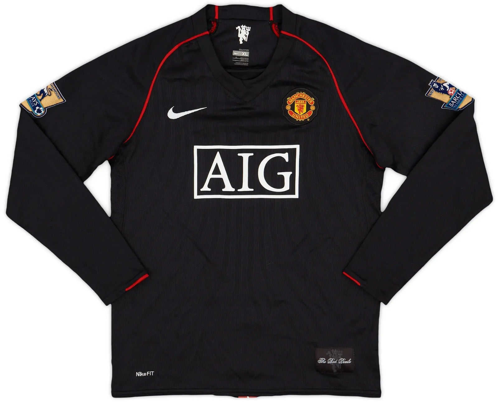 2007/2008 Retro Manchester United long Sleeve Soccer Jersey Third Away 1:1 Thai Quality