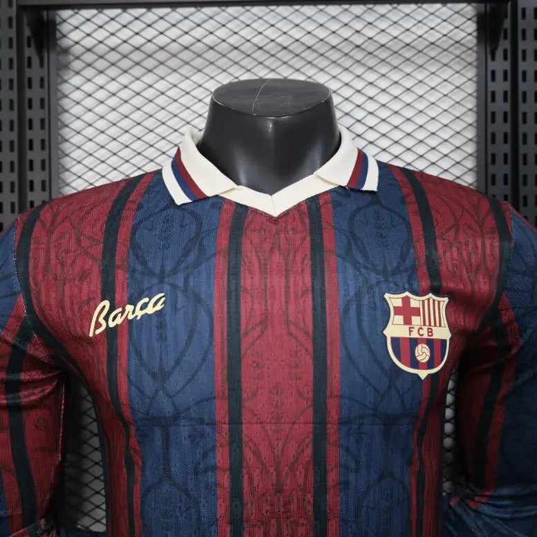 Modernist FC Barcelona Polo 2025/26 Long Sleeve Player Version